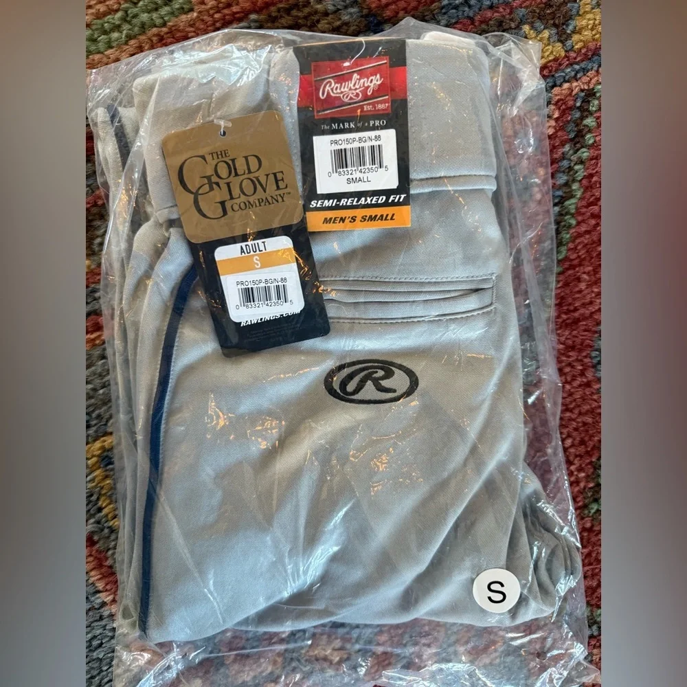 Rawlings Pro 150 Baseball Pants - Gray with Navy Stripe - Picture 1 of 4